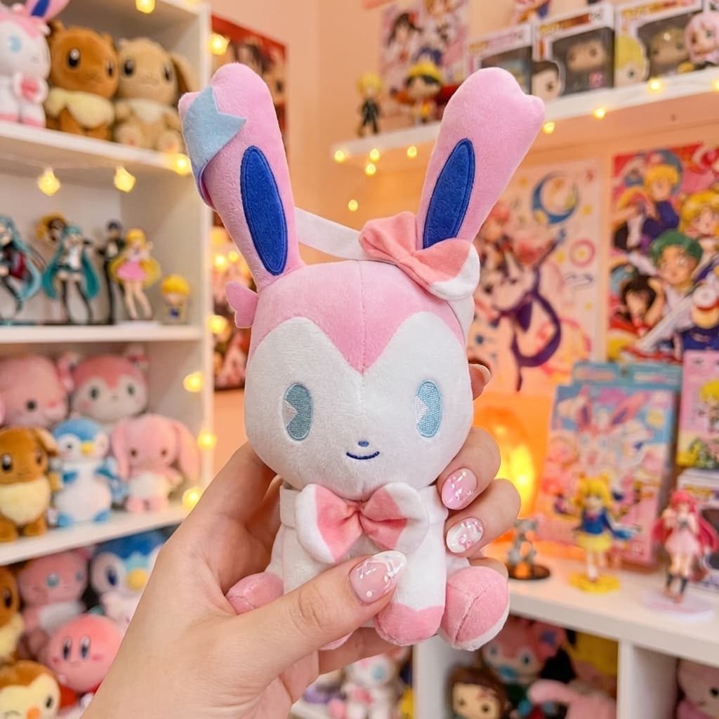 Peluche Sylveon Chibi (Pokémon) | Felpa Suave | 20 cm - Vista 2