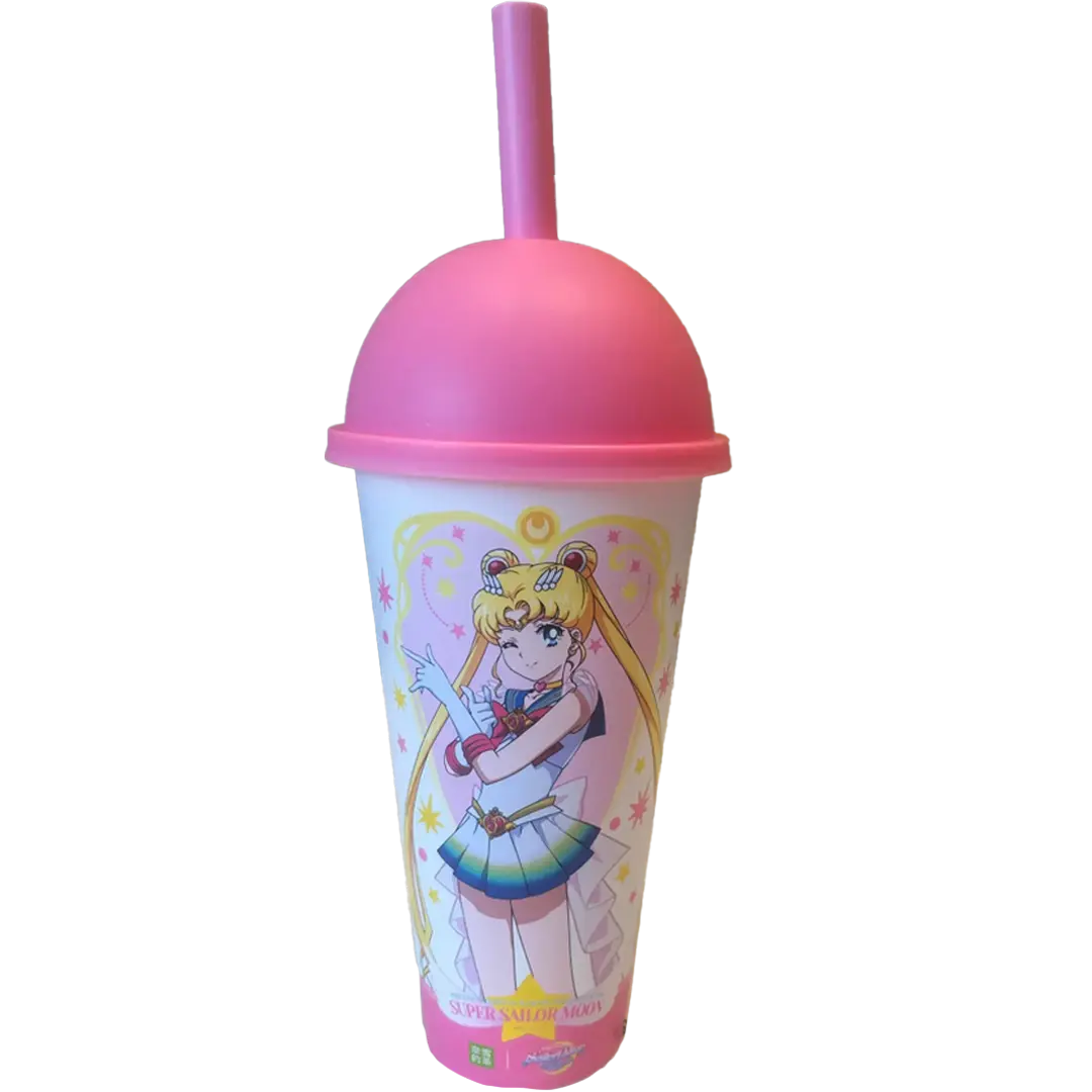 Vaso (Sailor Moon) | con tapa y bombilla | 475 ml