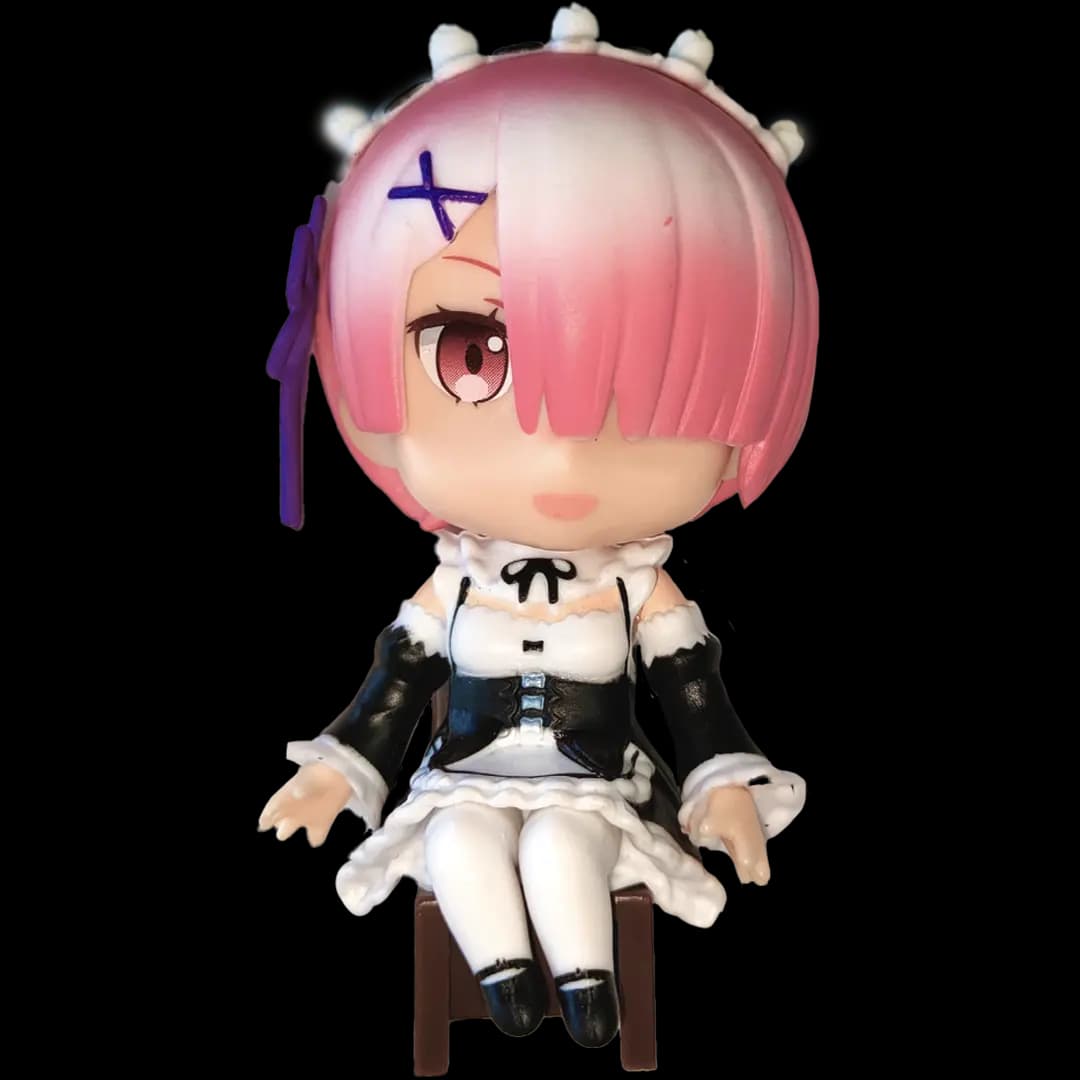 Figura Ram Sentada (Re:Zero) | PVC | 9 cm